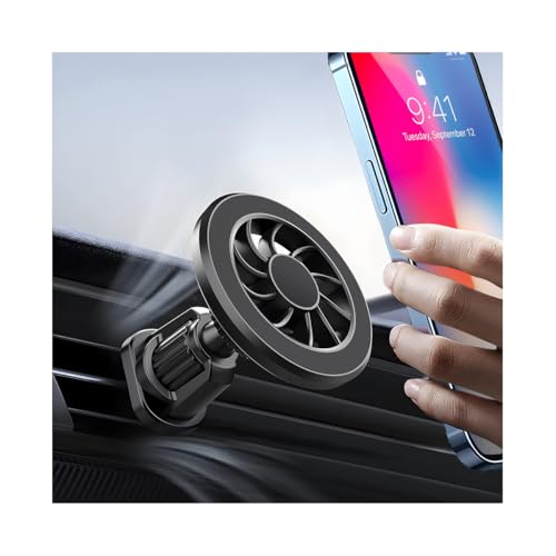 Magnetic Car Phone Holder for Air Vent (Black) - color: Black