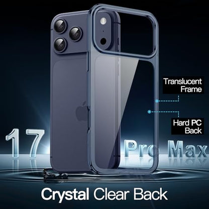 JETech Case for iPhone 17 Pro Max 6.9-Inch, Non-Yellowing Shockproof Phone Bumper Cover, Anti-Scratch Clear Back (Deep Blue) - color: Deep Blue, size: iPhone 17 Pro Max