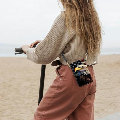 Small Crossbody Bags with Adjustable Shoulder Strap - color: Eagle Flag