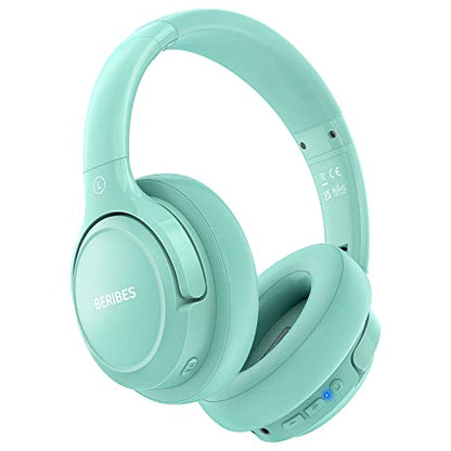 BERIBES Bluetooth Headphones Over Ear Wireless HiFi Stereo Headsets 65H 6EQ - color: Green