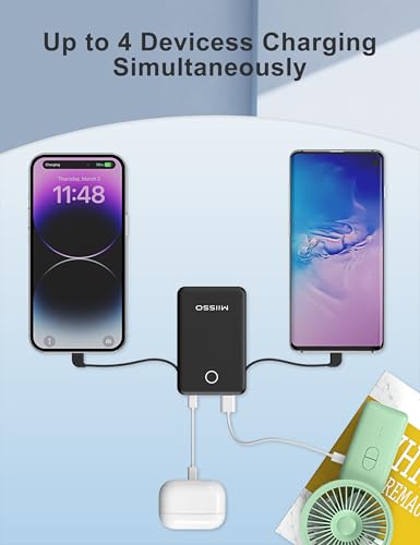 miisso 6000mah Ultra Slim Power Bank, Card Size, Deep Black - color: Deep Black