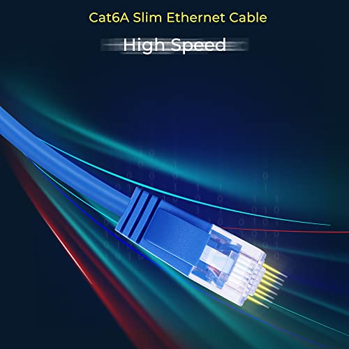 Rapink Patch Cables Cat6a 35ft (10 Pack) Slim, Cat6a Ethernet Patch Cable 10G Support, Snagless Cat 6 Patch Cable for Patch Panel to Switch, Flexiable Cat 6a Ethernet Cable with Gold Plated - size: 35ft