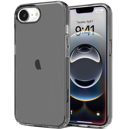 JJGoo for iPhone 17e Case for iPhone 16e Case Clear, Soft Transparent Shockproof Protective Slim Thin Phone Case Cover for 16e / 17e - color: Black