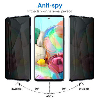 [2 Pack] for Samsung Galaxy A71 / A72 / A73 Privacy Screen Protector, Anti Spy 9H Tempered Glass for Galaxy A73 5G A71 A72 (4G/5G), Case Friendly Full Coverage Anti Scratch Bubble Free Easy Install - size: Samsung Galaxy A71 / A72 / A73