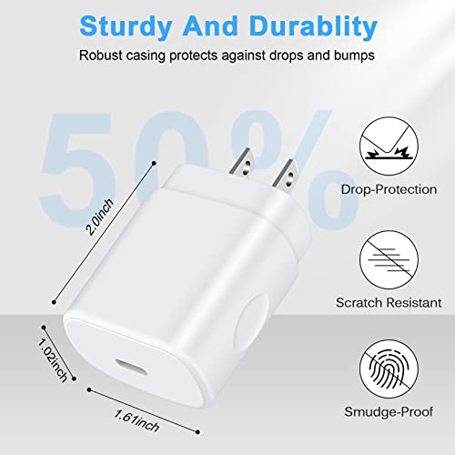 25W Samsung Fast Charging Block Android Phone Charger USBC Wall Outlet Plug - color: White