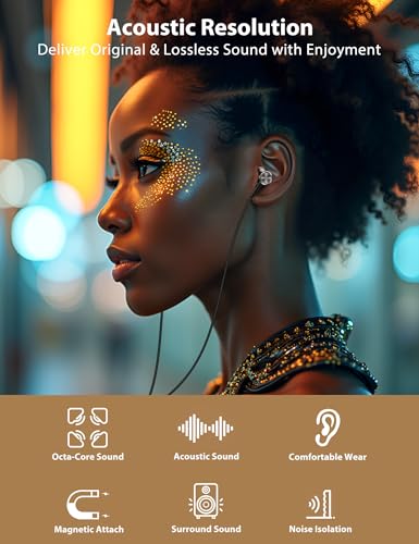 Jiunai USB C Wired Earbuds Right Angle in Ear Headphones Mic Metal Black - color: Metal Black