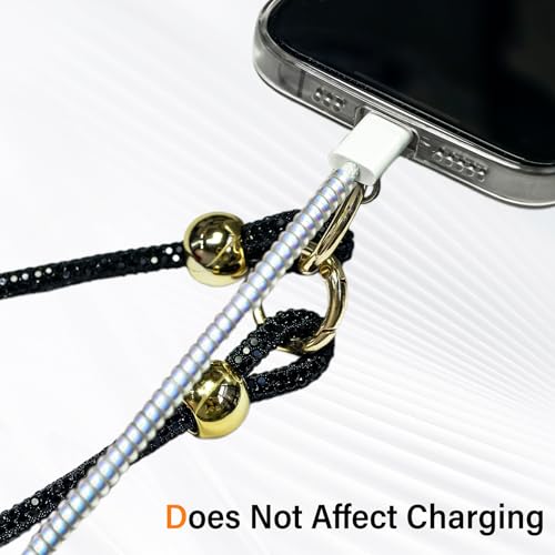 Luxury Diamond Phone Wrist Strap with Tether Tab & Pad (Z-Silver) - color: Silver, size: Classic