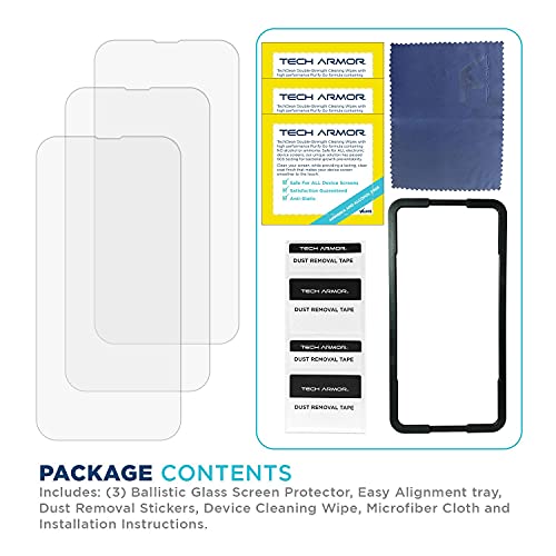 Tech Armor Glass Screen Protector for iPhone 14 Plus, 13 Pro Max, 3-Pack - size: iPhone 14 Plus /13 Pro Max-6.7 Inch