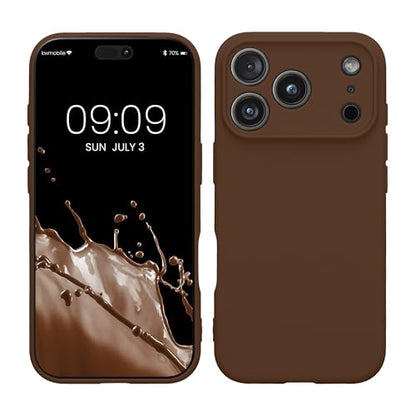 kwmobile Case Compatible with Apple iPhone 17 Pro Case - Protective Slim TPU Phone Cover - Soft Matte Finish - Chocolate - color: Chocolate, size: iPhone 17 Pro