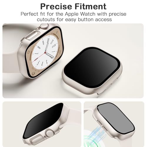 Adorve 8-Pack Privacy Case for Apple Watch SE 3 Screen Protector 40mm Series 6 5 4, Anti-Spy 9H Hardness Tempered Glass Film, Full Protective Face Covers, Slim Guard Bumper for iWatch 40mm Accessories - size: 40mm for SE Series 6/5/4
