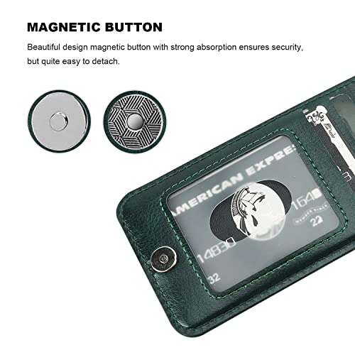 KIHUWEY for iPhone SE/8/7 Wallet Case Card Holder, Dark Green - color: Dark Green