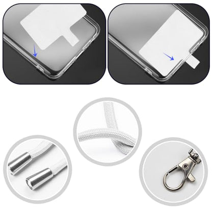 8 Packs Cell Phone Lanyards for Around The Neck,Adjustable Crossbody Phone Strap,Lanyard Phone Holder - color: White