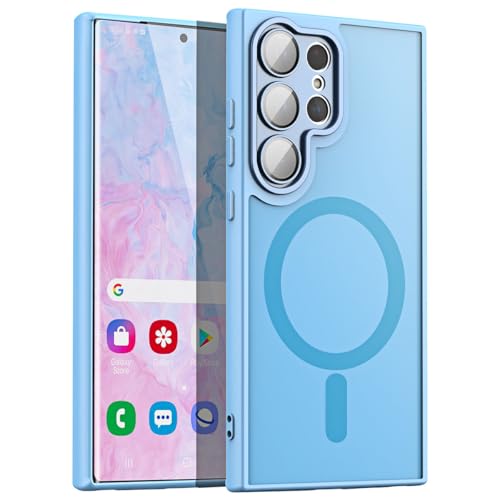 AICase for Samsung Galaxy S25 Ultra Case,[Exceed 4X Mil-Grade Drop Protection][Compatible with MagSafe] Shockproof Translucent Slim Yet Protective Matte Cover for Galaxy S25 Ultra Case 6.9" 5G 2025_4 - color: Blue, size: Samsung Galaxy S25 Ultra