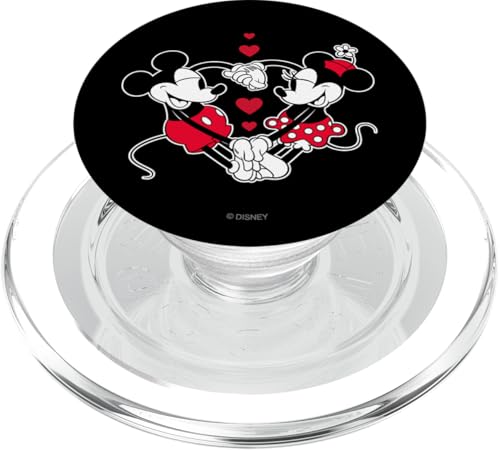 Disney Mickey and Minnie Love Gaze Hearts Black PopSockets PopGrip for MagSafe - style: Magnetic PopGrip
