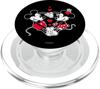 Disney Mickey and Minnie Love Gaze Hearts Black PopSockets PopGrip for MagSafe - style: Magnetic PopGrip