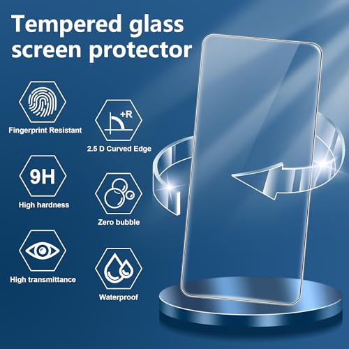 for Xiaomi Poco X8 Pro 5G Screen Protector with Camera Lens Protector, 9H Hardness Anti-Scratch Tempered Glass flim, Case Friendly, Anti-Fingerprint,Anti-Scratch (2+2 PACK) - color: Poco X8 Pro 5G