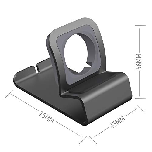 Sincetop Compatible with Apple Watch Charger Stand Ultra 2/Ultra/SE/9/8/7/6/5/4/3/2/1, Aluminum iWatch 49 45 41 44 40 42 38 Charging Holder Dock Nightstand Mode-Magnetic Charger not Included-Gray - color: Gray