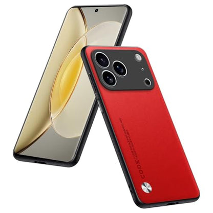 Phone Case Compatible with Smartphone, Compatible with iPhone 17 Pro Max (6.9"), Protective Cover in PU Leather - Red - color: Red, size: iPhone17ProMax