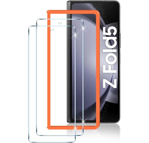 LYWHL 2-Pack Samsung Galaxy Z Fold 5 Screen Protector, Tempered Glass Front Screen Protector for Galaxy Z Fold 5 with Alignment Frame, Anti Scratch Bubble Free Case Friendly Easy Install - size: Samsung Galaxy Z Fold 5