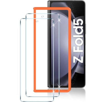 LYWHL 2-Pack Samsung Galaxy Z Fold 5 Screen Protector, Tempered Glass Front Screen Protector for Galaxy Z Fold 5 with Alignment Frame, Anti Scratch Bubble Free Case Friendly Easy Install - size: Samsung Galaxy Z Fold 5