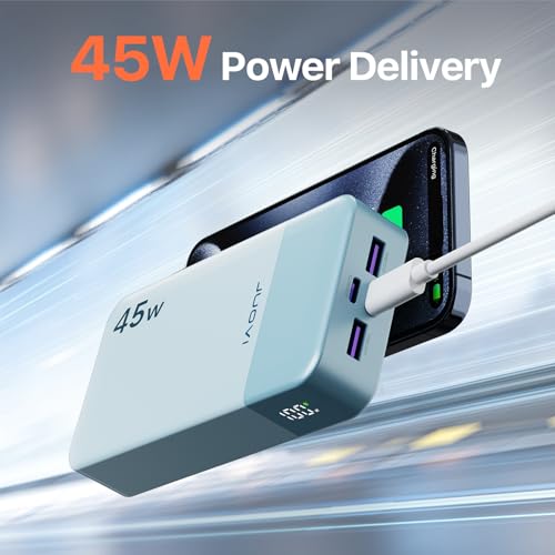 JUOVI Power Bank 45W 20000mAh Portable Charger - color: Blue