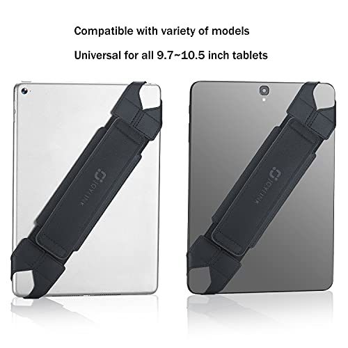 Premiun Universal Tablet Hand Holder Strap,Joylink 360 Degrees Swivel Leather Handle Grip with Elastic Belt, Secure & Portable for 10.1" Tablets (Samsung Asus Acer iPad etc), Black