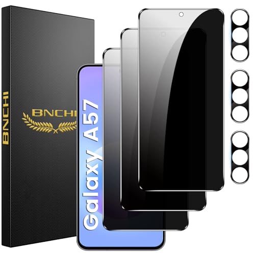 3+3 Pack for Samsung Galaxy A57 5G Privacy Screen Protector with Camera Lens Protector, Anti-Spy Tempered Glass Film, 9H Hardness, Anti-Scratch, Touch Sensitive - size: Galaxy A57