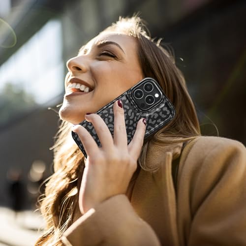 HAOPINSH for iPhone 16 Pro Max Wallet Case with Card Holder, Black Leopard Cheetah Pattern Back Flip Folio PU Leather Kickstand Card Slots Case for Women Girls, Double Magnetic Clasp Shockproof 6.9" - color: Black Leopard