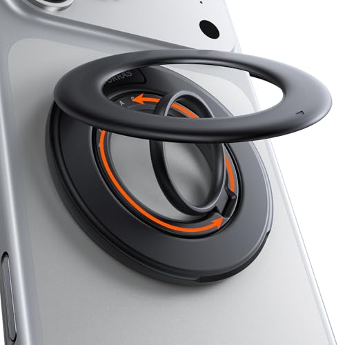 TORRAS 2025 Flagship 360 Magnetic Phone Grip Ring Holder Kickstand, Black - color: Black