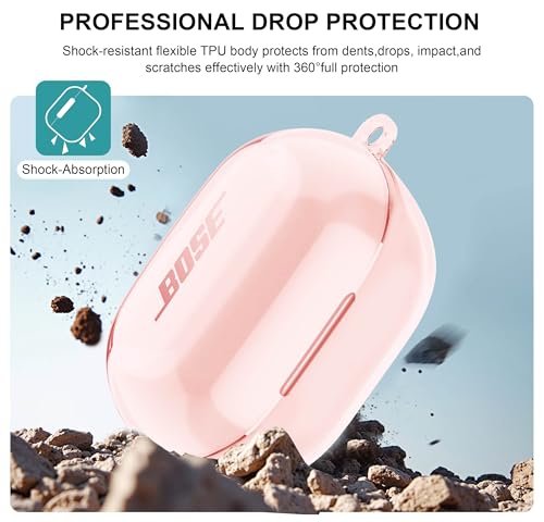 Aircawin for Bose New QuietComfort Earbuds Case Clear 2024 - color: Light Pink