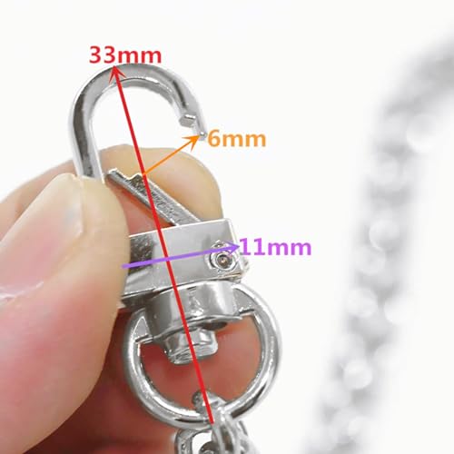 47" Silver Crossbody Chain Strap for Purse Handbag Shoulder Bag Replacement - color: Silver