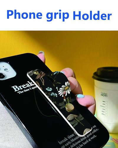 Phone Finger Strap Holder, Portable Phone Grip Loop, Telescopic Silicone Phone Stand, Compatible with Most Smartphones (Boho Forest Mushroom) - color: Boho Forest Mushroom