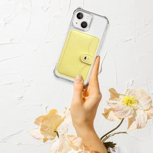 M-Plateau Phone Wallet Stick on for Cases, Sticky Wallet for Back of Phone - color: Yellow