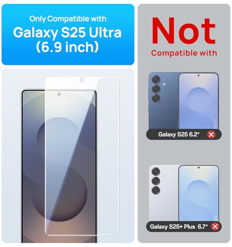 BXYJY for Samsung S25 Ultra Screen Protector (2 Pack), Installation Frame - size: Samsung S25 Ultra, 6.9"