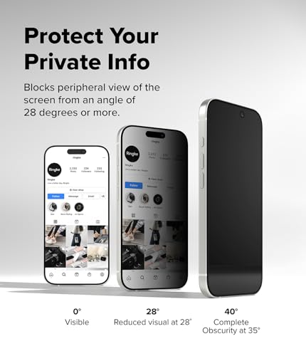Ringke for iPhone 17 Screen Protector [Easy Slide Privacy, 2 Pack] - size: iPhone 17