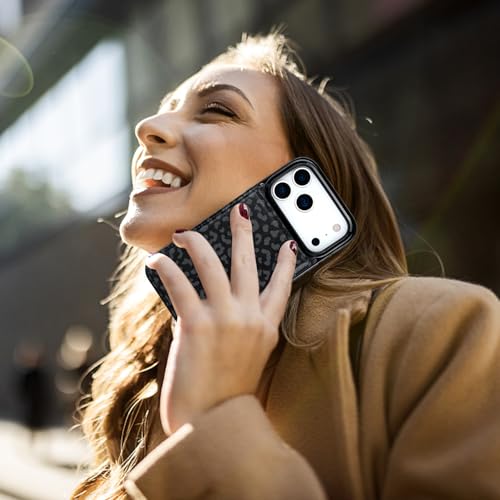 HAOPINSH Wallet Case with Card Holder for iPhone 17 Pro Max, Black Leopard Cheetah Pattern Back Flip Folio PU Leather Kickstand Card Slots Case for Women Girls Shockproof 6.9" - color: Black Leopard