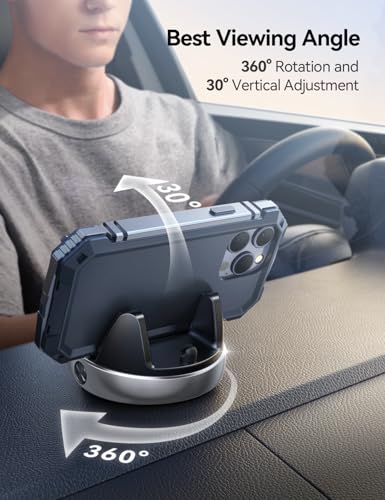 Car Phone Holder Mount, 360 Degree Rotation Dashboard Phone Holder, Silver - color: Silver