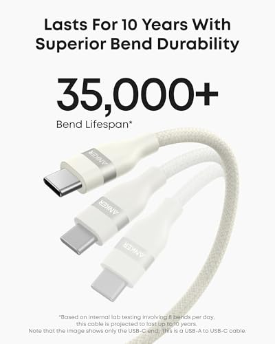 Anker Nano USB A to USB C Cable, CarPlay USB to USB C Cable (6 ft, White) - color: White, size: 6ft