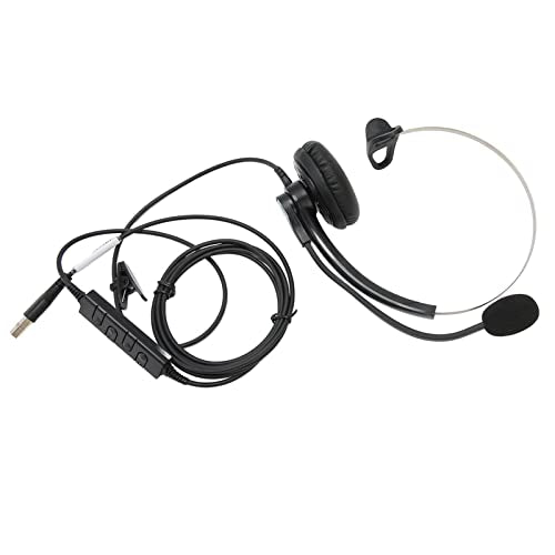 One Ear Wired Headset with Noise Cancelling for Crystal Clear HD Calls in Call Center Office (USB Interface) - size: USB-Schnittstelle