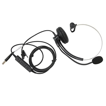 One Ear Wired Headset with Noise Cancelling for Crystal Clear HD Calls in Call Center Office (USB Interface) - size: USB-Schnittstelle