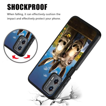 for Moto G 5G 2024/Moto G Play 5G 2024 Case, Military Grade Heavy Duty [3-Layer] Dustproof Shockproof Full-Body Protective Case for Motorola Moto G 5G 2024, Funny Donkey - color: Funny Donkey
