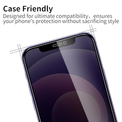 3 Pack Privacy Screen Protector foriPhone 12/12 Pro, 9H Hardness Double Shatterproof Anti-Spy Tempered Glass Film, Easy Installation, Case-Friendly - size: iPhone 12/12 Pro