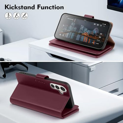 Shieldtop Compatible with Samsung Galaxy S26 Plus Wallet Case with Card Holder,Women Men RFID Blocking PU Leather Flip TPU Protective Cover Credit Card Slots,Phone Case for S26 Plus,Wine Red - color: Wine Red, size: Samsung Galaxy S26 Plus - 6.7"