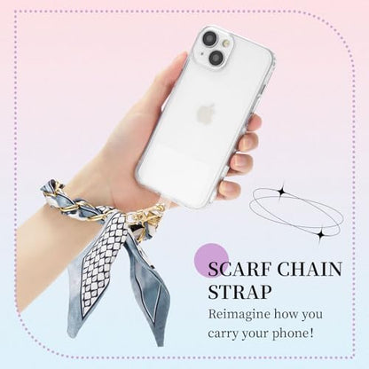 ZOOEASS Phone Wrist Lanyard Gold Metal Scarf Phone Charm Strap with Tether Tab Women Phone Chain Accessories for Handbags - color: Style 5