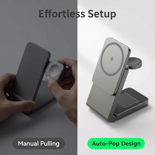 3 in 1 Charging Station for Apple,Wireless Foldable Mag-Safe Charger