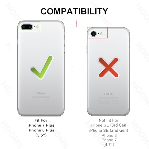 HOOMIL Case for iPhone 7 Plus/iPhone 8 Plus 5.5-Inch, Non-Yellowing, Drop Protection, Anti-Scratch Transparent Hard Back Phone Cover - Crystal Clear - color: Clear, size: iPhone 7 Plus/8 Plus