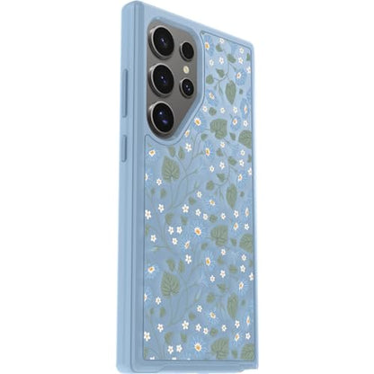 OtterBox Samsung Galaxy S24 Ultra Symmetry Series Clear Case - Dawn Floral (Blue), Ultra-Sleek, Wireless Charging Compatible, Raised Edges Protect Camera & Screen - color: Blue, style: Samsung Galaxy S24 Ultra
