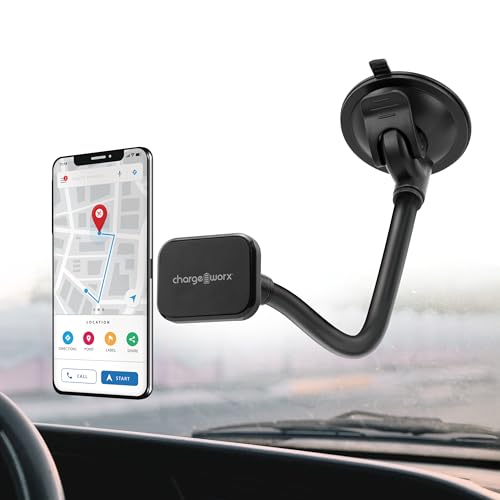 MagSafe Car Mount, Magnetic Car Phone Holder, 14" Gooseneck & Suction Cup - style: Magnetic