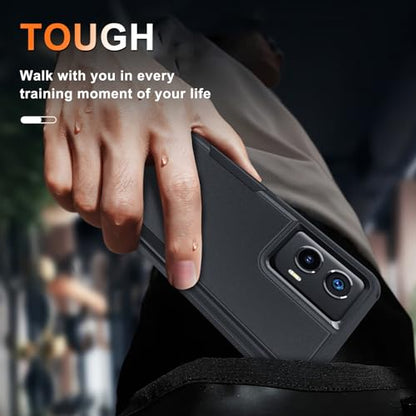 Case Compatible with Moto G Stylus 5G 2024, Full Body Heavy Duty Rugged Shockproof Protective Phone Cover with Lanyard Strap, Tempered Glass Screen Protector, Black Matte | with Tempered Glass Screen Protector+Lanyard Strap,Rugged Shockproof Protective Ph