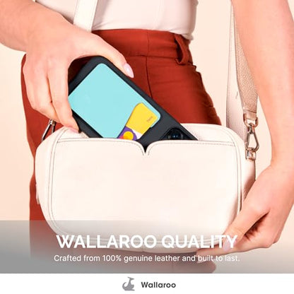 Wallaroo Premium Leather Cell Phone Wallet Stick On - Android and iPhone Wallet and Card Holder for Women and Men - Durable with Non-Slip Lining Secures Up to 3 Cards - color: Spearmint Leather